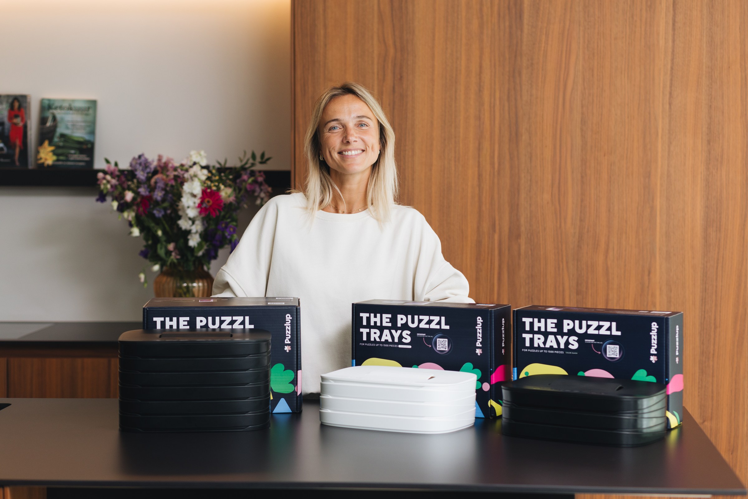Puzzlup sorting trays and packaging presented at home