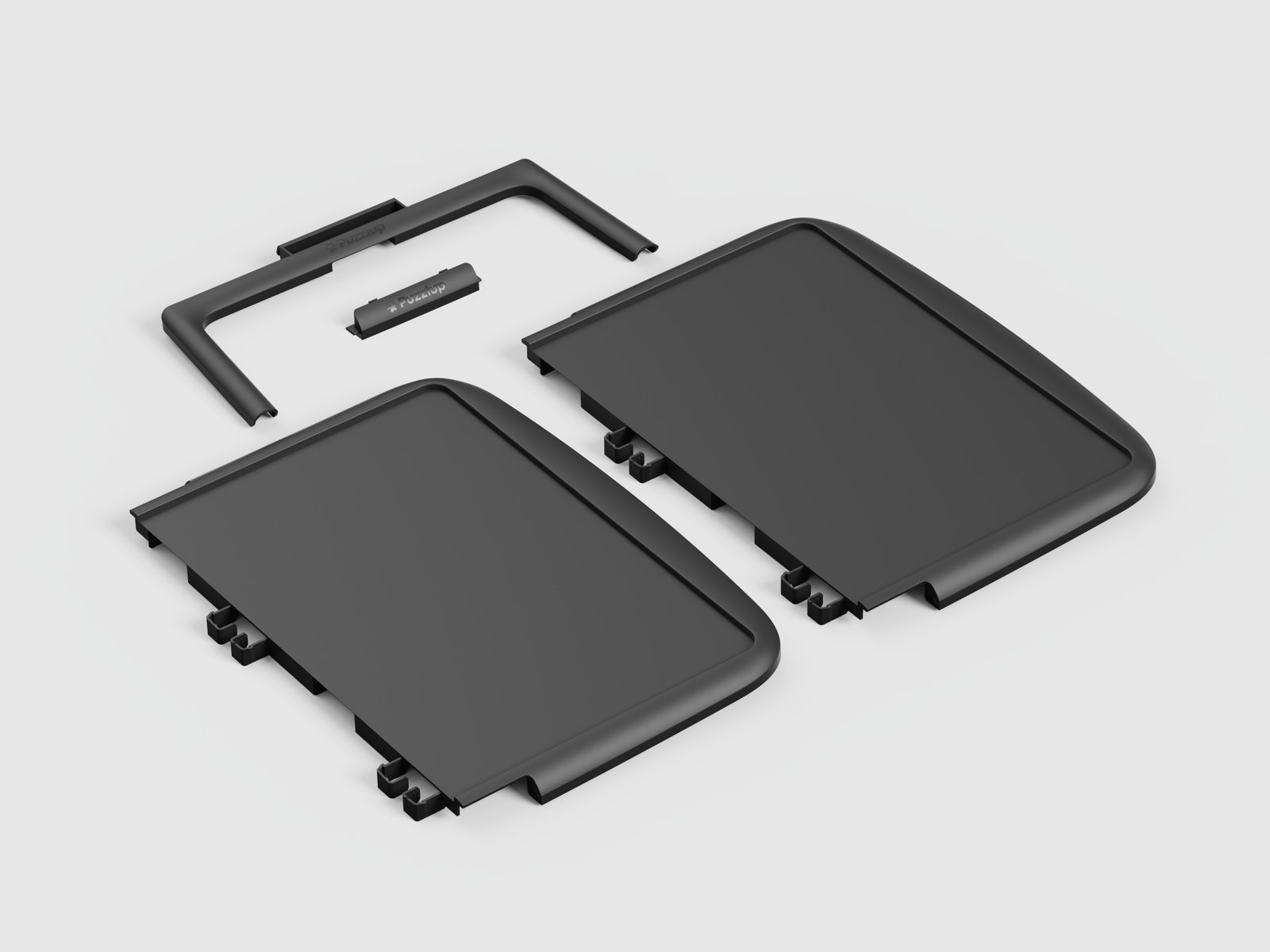Render of puzzle board parts laid out