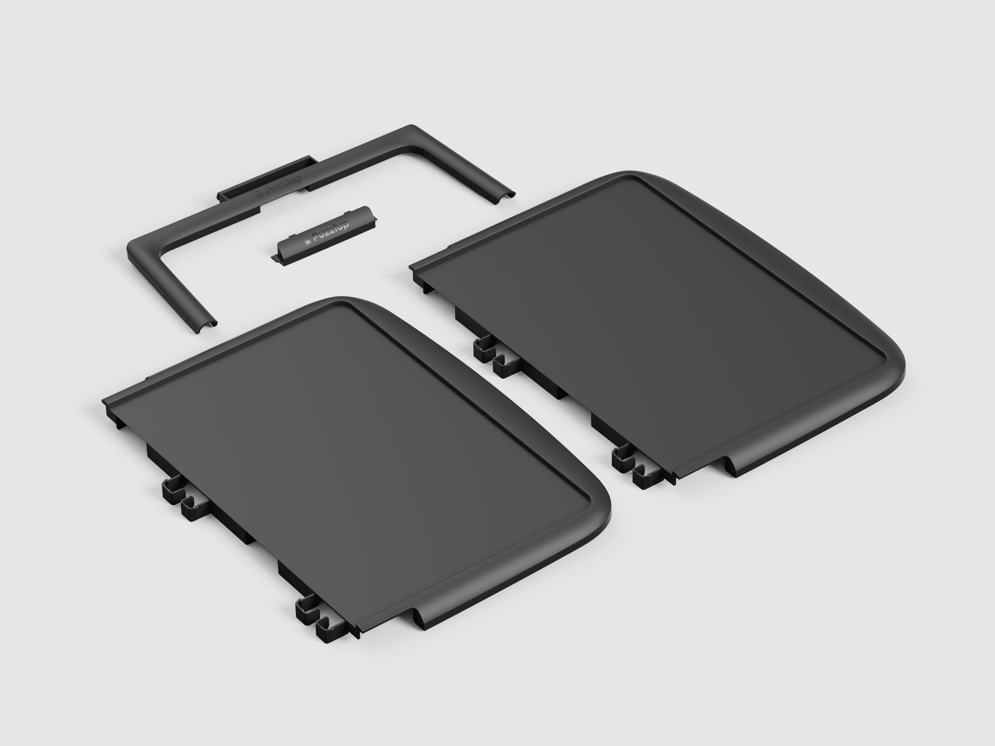 Render of puzzle board V2 parts in detail